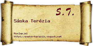 Sáska Terézia névjegykártya